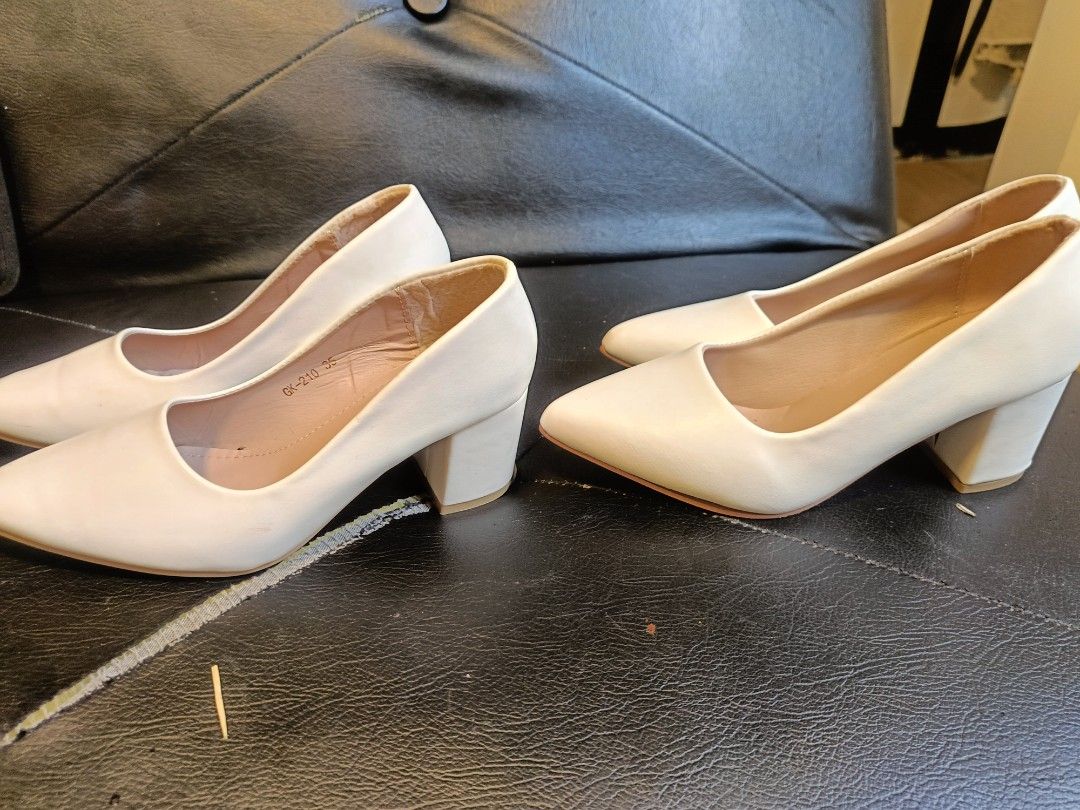 Nursing White Shoes take all (Category: Heels) located in Davao. Submitted by clecle1 (Listing ID 1349403247, Image 2). Description: Nursing Graduation and Oathtaking lang ginamit ung isang pair then the other pair once lang ngamit. 800 take all. Size 35 and 36.