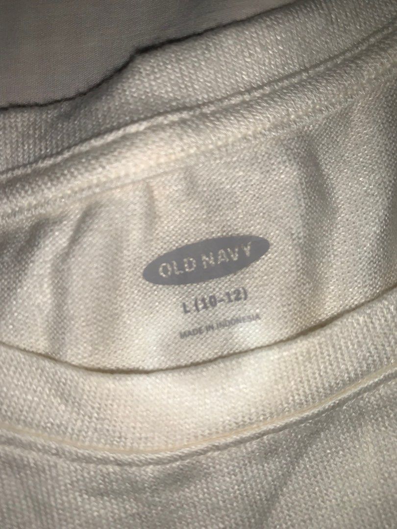 OLD NAVY white shirt blouse 3/4 (Category: Blouses) located in Manila. Submitted by rurusaid (Listing ID 1349445366, Image 3). Description: shoulder 13 in sleeves 16 in length 20.5 in color: plain white (it just looks different bc of the lighting.