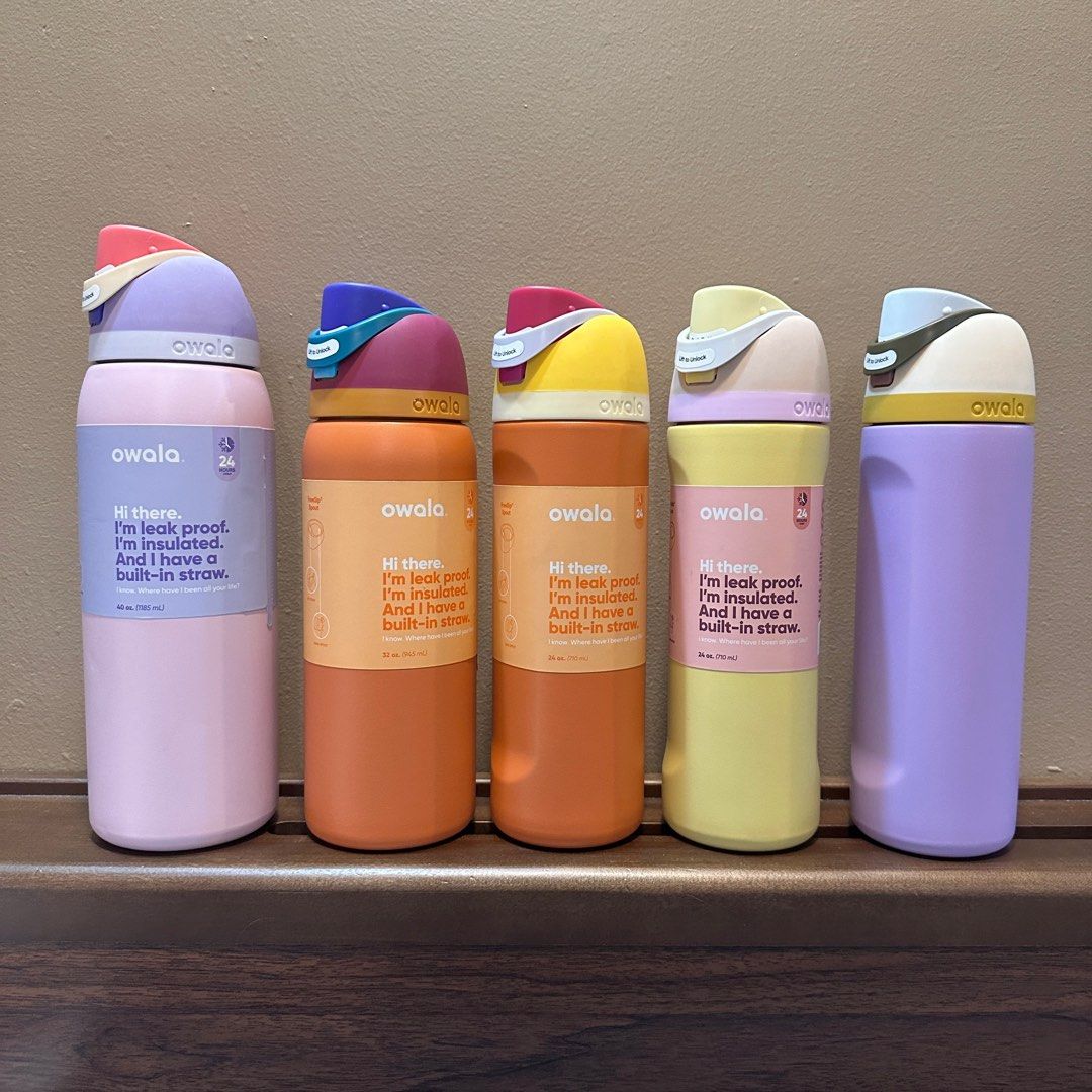 ON HAND OWALA SALE (Category: Water Bottles & Tumblers) located in Manila. Submitted by cltrrd (Listing ID 1349455569, Image 1). Description: 24oz Spring Fling - 2600php ❌ SOLD ❌ Citrus Crush - 2600php Saltwater Taffy body + Arctic Skyfall lid - 2000php (brand new but tag has been removed, arrived this way) 32oz Citrus crush body + gemstone chic lid - 3000php 40oz Blossom Bunny - 1500php has dents and scratches ❌ SOLD ❌.