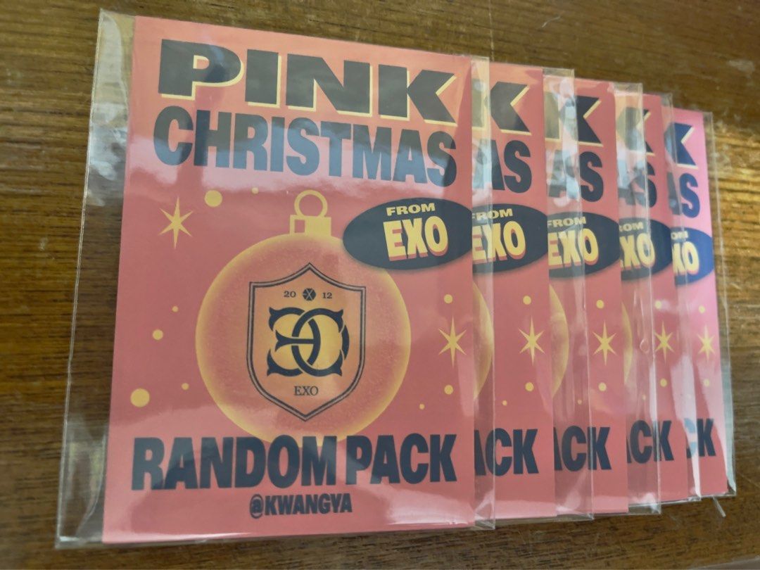 PINK Christmas PC - from EXO (PHOTOCARD) (Category: K-Wave Merchandise) located in Catarman. Submitted by datbiggirl (Listing ID 1349447727, Image 2). Description: ‼️UNSEALED‼️ ₱100.00/pack ₱450.00 take all. 🏷️ photocard exo kai chen kyungsoo d.o xiumin minseok sehun jongdae jongin pink christmas random pack 2022 pc kwangya .