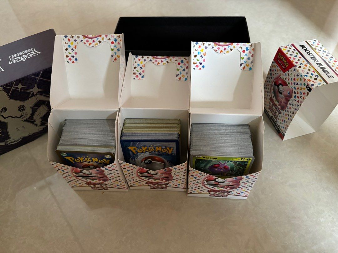 Pokemon Cards Bulk (Basic) (Category: Card Boxes & Cases) located in Singapore. Submitted by netila (Listing ID 1349449586, Image 1). Description: Extra Basic cards + ETB BOX & 3 151 box Collect at my convenience .