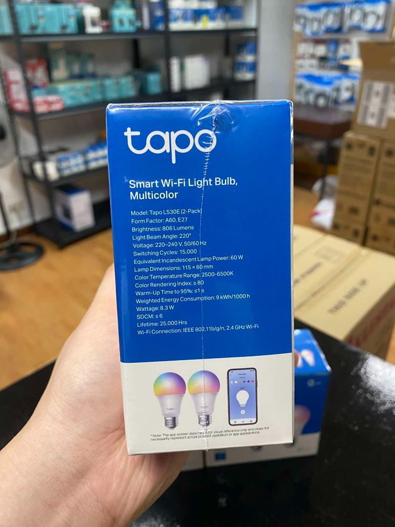 TP-Link Tapo L530E (2-pack) Multicolor Smart Wi-Fi Light Bulb (Category: Networking) located in Pasig City. Submitted by lyntoledo222-50488 (Listing ID 1349432284, Image 2). Description: BRAND-NEW AND ORIGINAL WE ACCEPT BULK/ORDER * 1YR WARRANTY 7DAYS REPLACEMENT * WE ACCEPT STORE WALK/IN OR BOOK VIA COURRIER LALAMOVE,GRAB,MOVE IT,JOYRIDE OPEN FOR NIGHT TIME DELIVERIES!! LOCATION: PASIG SHAW BLVD.