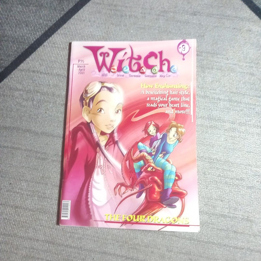 W.I.T.C.H. Issue # 9 WITCH Comics Comic Magazine (Category: Comics & Manga) located in Makati City. Submitted by thesupshop (Listing ID 1349534023, Image 1). Description: Issue #9 of the collection. Preloved; Good Condition; some has dusty page and rusting stapler binding, wear and tears. ❌ Issue #1 ❌ Issue #2 ❌ Issue #3 ✅️ Issue #4 ❌️Issue #5 ❌️Issue #6 ❌️Issue #7 ❌️ Issue #8 ✅️ Issue #9 ✅️ Issue #10 Overall pictures may vary from the actual pro