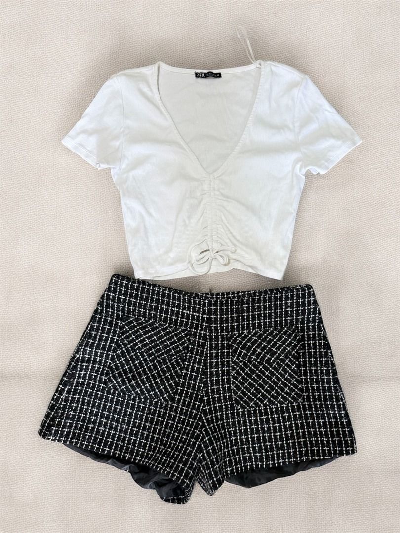 Zara White Ruched Ribbed Shirt (Category: Blouses) located in Puerto Princesa. Submitted by maria_kondoing (Listing ID 1349439279, Image 2). Description: Zara Ruched Ribbed Shirt Tag is L but fits M-L kasi super stretch bought at 795 .
