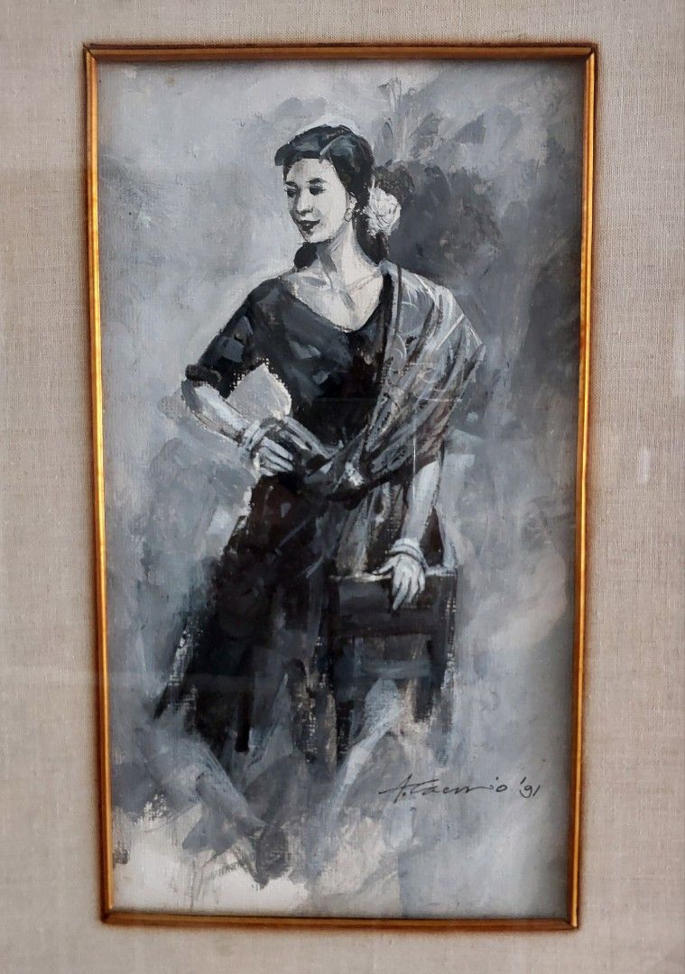 Angel Cacnio Painting (Category: Art & Prints) located in Paranaque City. Submitted by preloved.reloved.ph (Listing ID 1349554172, Image 2). Description: Angel Cacnio Painting Price: 50,000php + delivery fee Oil on Paper Signed and dated '91 11x6in No COA. With certificate from Leon Gallery. Needs to be reframed. MOP: GCash (preferred), Bank transfer/deposit (BDO/Metrobank) For delivery (Grab/Lalamove/JRS) or Pickup (scheduled; Taguig/Paranaque) 