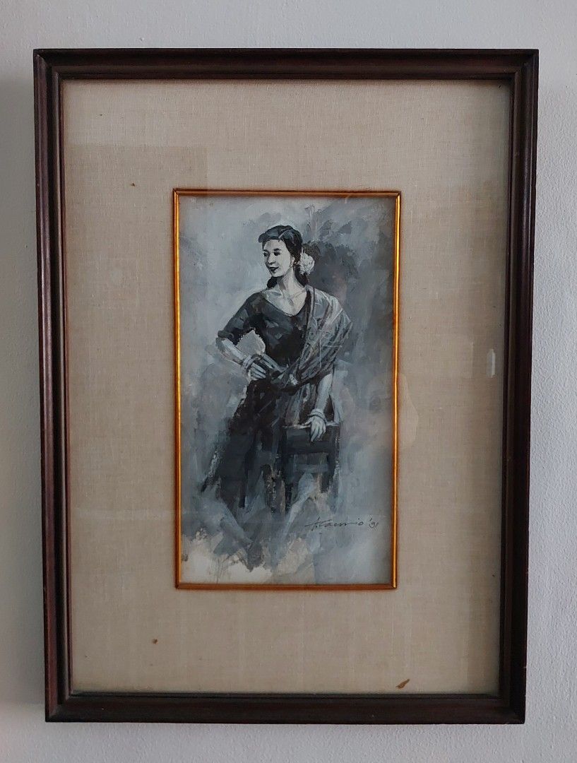 Angel Cacnio Painting (Category: Art & Prints) located in Paranaque City. Submitted by preloved.reloved.ph (Listing ID 1349554172, Image 1). Description: Angel Cacnio Painting Price: 50,000php + delivery fee Oil on Paper Signed and dated '91 11x6in No COA. With certificate from Leon Gallery. Needs to be reframed. MOP: GCash (preferred), Bank transfer/deposit (BDO/Metrobank) For delivery (Grab/Lalamove/JRS) or Pickup (scheduled; Taguig/Paranaque) 