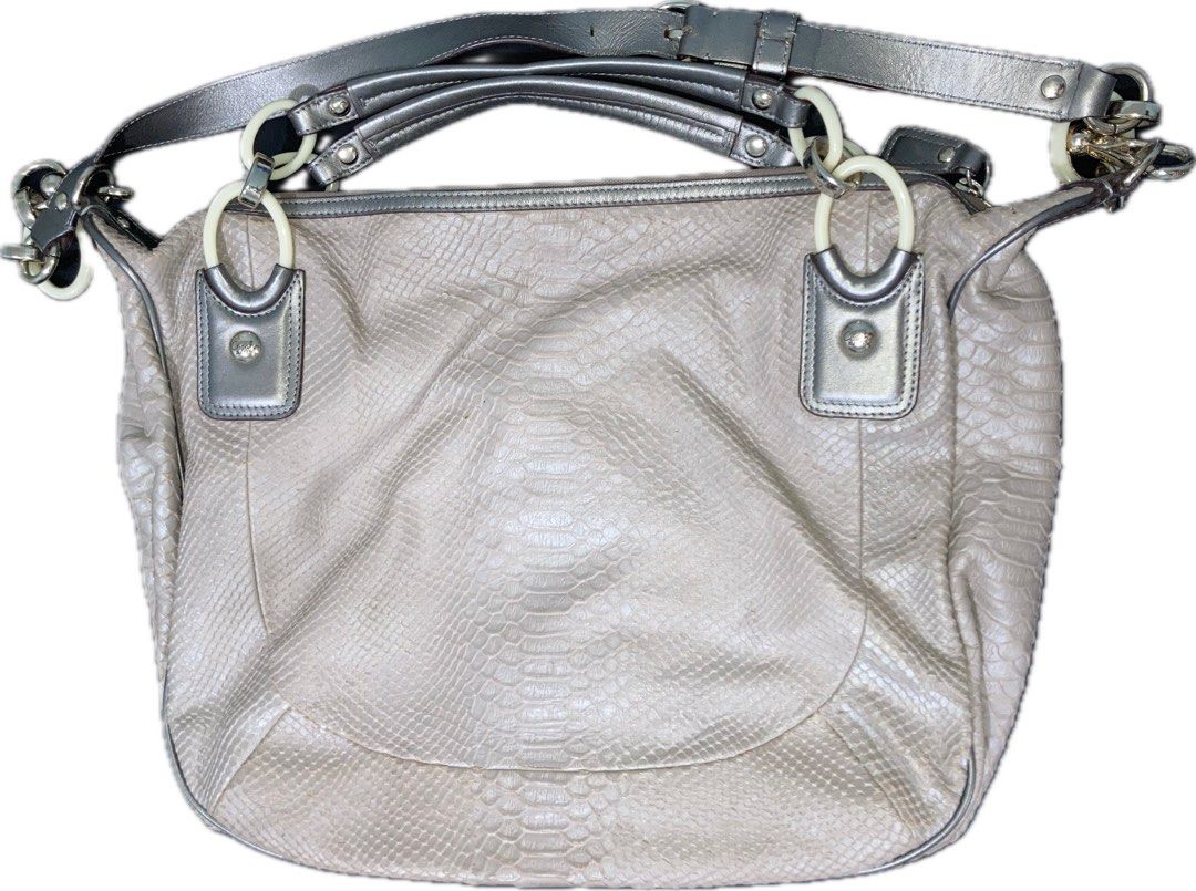 Coach Kristin Python (Embossed) Leather in Cream Grey | Shoulder / Crossbody Bag (Category: Luxury Bags & Wallets) located in Los Banos. Submitted by thevintagecoffer (Listing ID 1349631079, Image 2). Description: .