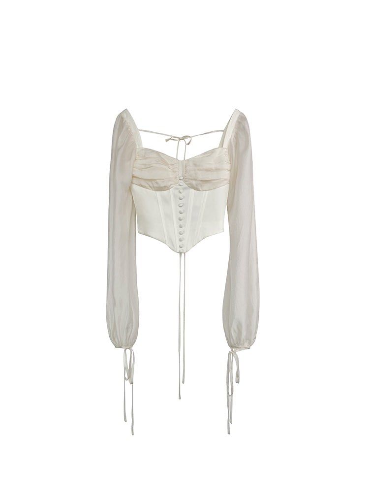 Dainty longsleeve Corset boning (Category: Others Tops) located in Manila. Submitted by BrandedCornerOutlet (Listing ID 1349643941, Image 2). Description: Size large. Actual when worn is already posted. Can worn pa offshie or as is. Bought this online for 1,500 selling it low cause the button on the middle is lost. With boning so it can define the shape of your body best fit talga to for large frame☺️ rfs: too large on me Ps. color may slightly v