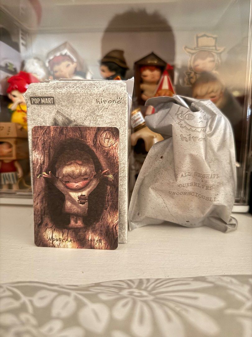 Hirono Reshape WoodCarving (Category: Designer & Blind Box Toys) located in Manila. Submitted by BloodLife (Listing ID 1349575712, Image 1). Description: Hirono Reshape WoodCarving Brandnew Bnf Box slightly dented and opened from above but sealed foil and has card rfs dupe 550+sf.