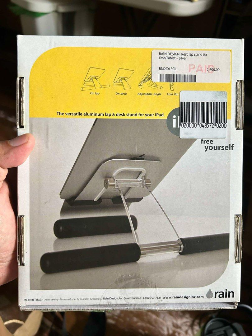 iRest iPad/tablet Lap Stand (Category: Other Accessories) located in Quezon City. Submitted by khentutz (Listing ID 1349661851, Image 2). Description: iRest iPad/tablet Lap Stand Rain Design.
