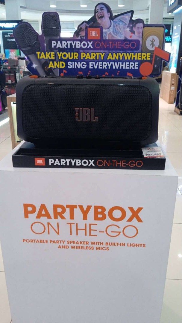 JBL PARTYBOX SPEAKER (Category: Soundbars, Speakers & Amplifiers) located in Quezon City. Submitted by maryann.dimalanta (Listing ID 1349723321, Image 2). Description: Jbl soundbar and party box BAR5.0 MULTIBEAM SRP 26,999 Cash 23,200 BAR 5.1 CHANNEL 4K SRP 42,999 Cash 36,700 BAR2.1 DEEP BASS SRP 19,999 Cash 17,300 Bar 800 Pro Cash 30,200 Bar 1300 Cash 54,500 BOOMBOX3 SRP 29,999 Cash 25,600 BOOMBOX 2 SRP 23,999 Cash 18,500 Party box encore essent