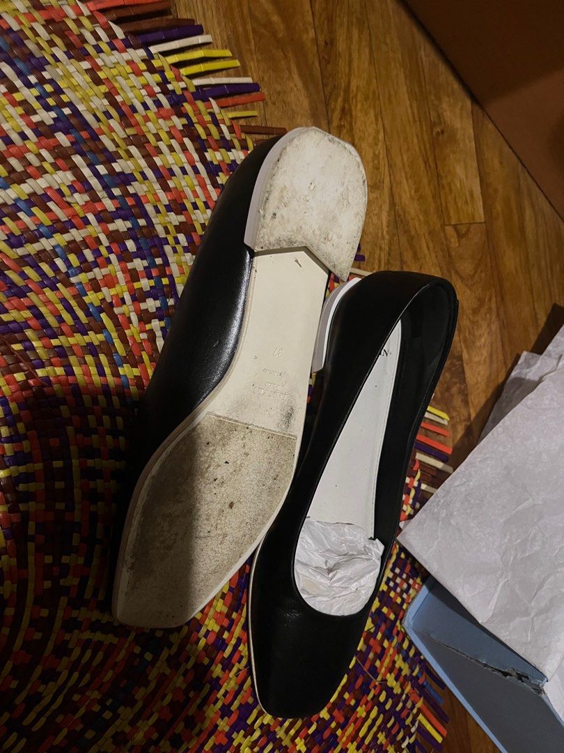 Lanvin black leather flats (Category: Flats & Sandals) located in Makati City. Submitted by gapofa (Listing ID 1349555235, Image 2). Description: Versatile pair of black flats- comes with a white contrast sole that makes it very unique. Excellent make and quality. In very good condition. Come in original box and dust covers.