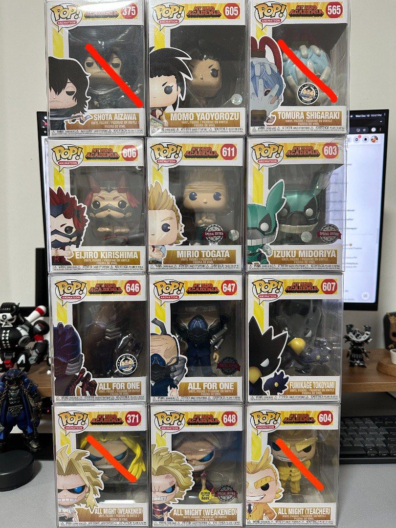 My Hero Academia Funko Pops (Category: Figurines & Statues) located in Manila. Submitted by jeromeabra (Listing ID 1342525822, Image 1). Description: Mirio Togata - 550 Izuku Midoriya - 600 All For One #646 - 500 All For One #647 - 750 All Might (weakened) #648 - 750 Fumikage Tokoyami - SOLD Eijiro Kirishima - SOLD Momo Yaoyorozu - SOLD Tomura Shigaraki - SOLD Shota Aizawa - SOLD All Might Teacher - SOLD All Might (weakened) #371 - SOLD neg esp i