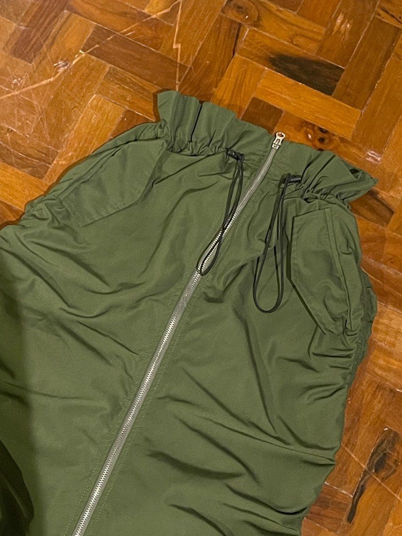 NYLON army green double zip maxi skirt (Category: Skirts) located in Makati City. Submitted by zivnd (Listing ID 1349715306, Image 1). Description: XS-M Barely used Rfs : need extra space.