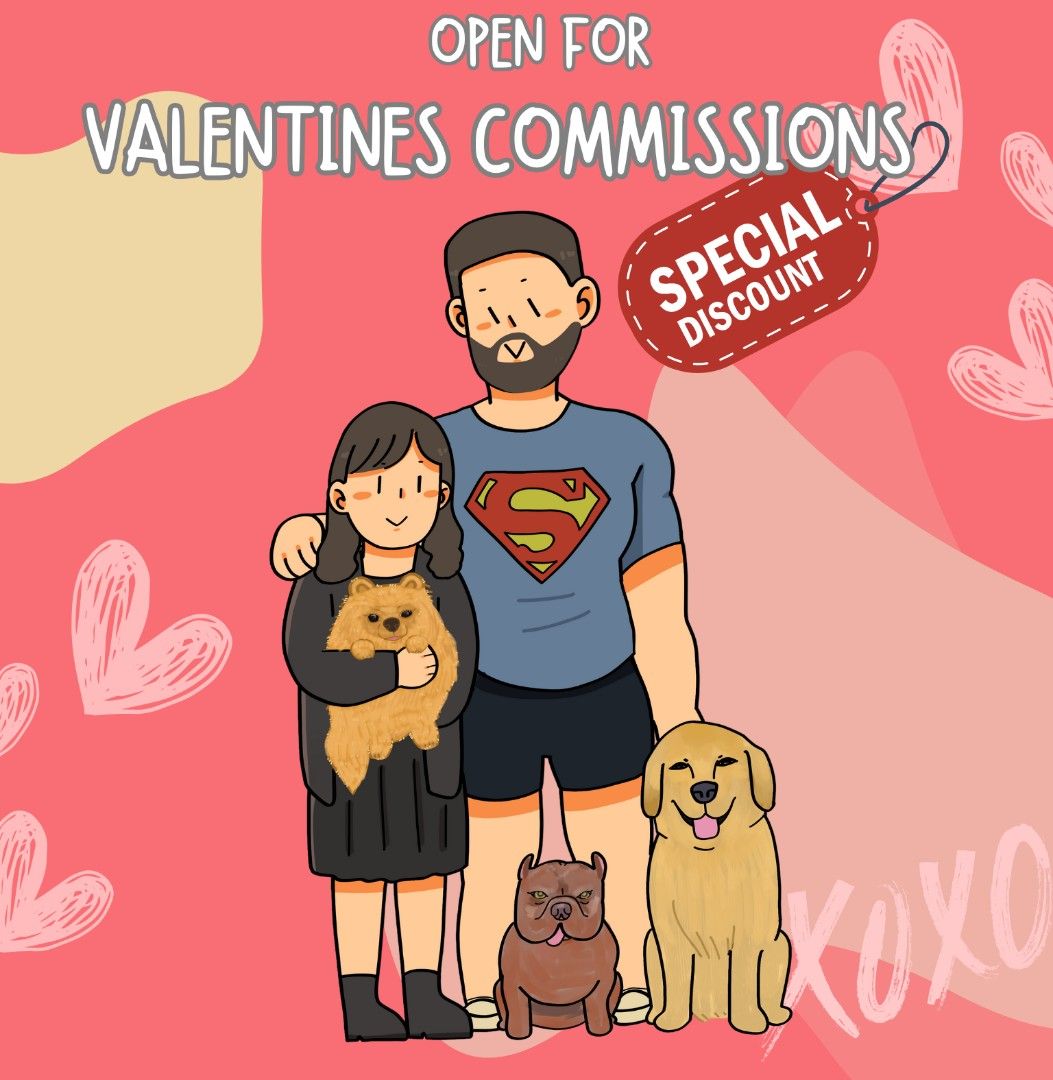 OPEN FOR VALENTINES COMMISSION DISCOUNTED PRICE (Category: Art & Prints) located in Tarlac. Submitted by lemonoranges. (Listing ID 1349611826, Image 1). Description: Heart's Day is just around the corner! 💖 Looking for the perfect gift for your partner? Whether they love matching items, collecting stickers and keychains, wearing adorable t-shirts, or sipping coffee from a matching mug, I’ve got you covered—at a DISCOUNTED PRICE! 🎉 Let me transf