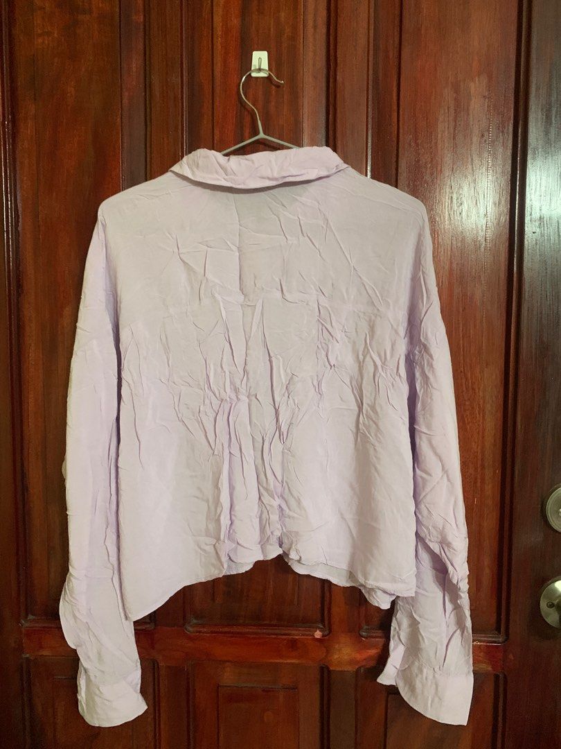 Purple Longsleeves Polo (Category: Longsleeves) located in Batac City. Submitted by dycluttersthings (Listing ID 1349698152, Image 2). Description: Size: XL-XXL see through good for cover up please manage your expectations your size, your responsibility MOD: JNT MOP: GCASH (payment first) buyer shall shoulder the sf.