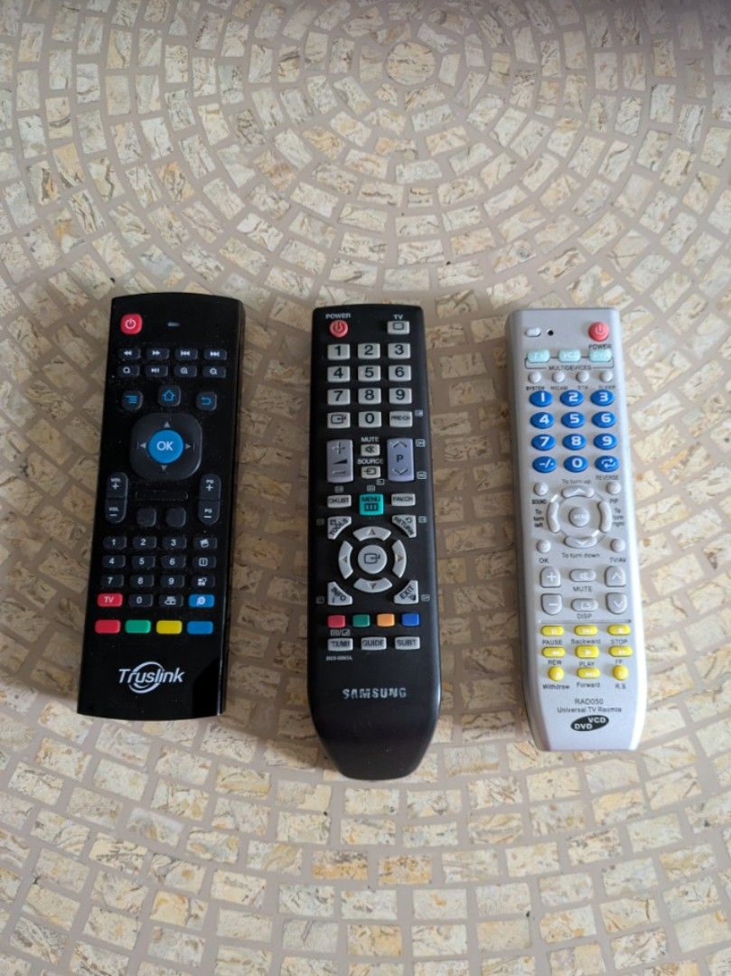 Remote Controls (Category: Everything Else) located in Singapore. Submitted by beanie_jm (Listing ID 1349558913, Image 1). Description: Assorted Remote Control - Samsung for TV - Trustlink - DVD/VCD COD.