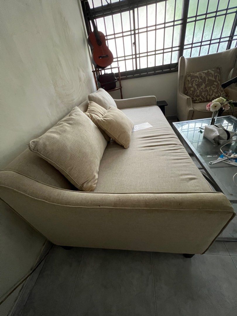 Sofa (Category: Sofas) located in Singapore. Submitted by kairan (Listing ID 1349591123, Image 3). Description: Sofa and 2 chairs. Just clean and all good. Arrange your own mover.