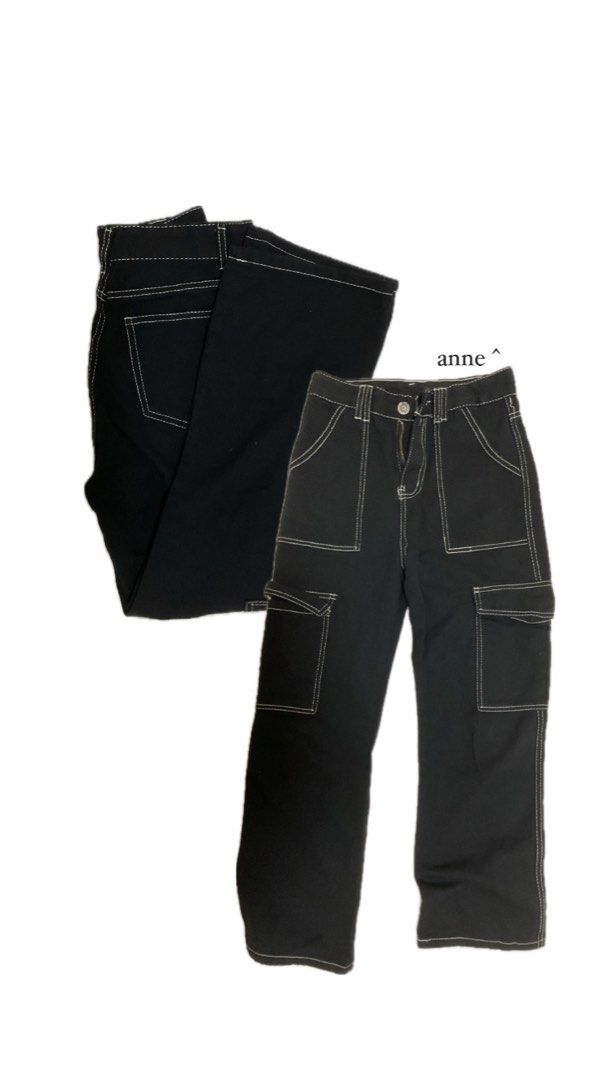 XS BLACK WITH WHITE OUTLINE CARGO PANTS (Category: Jeans) located in Manila. Submitted by anneeee_decluttering (Listing ID 1349708814, Image 3). Description: W: 24 in L: Best fit for 5’2 or below MOP: GCASH Mode of delivery: Shipping (c/o buyer) RFS: decluttering Bought from: orange app 📌LP POSTED!.