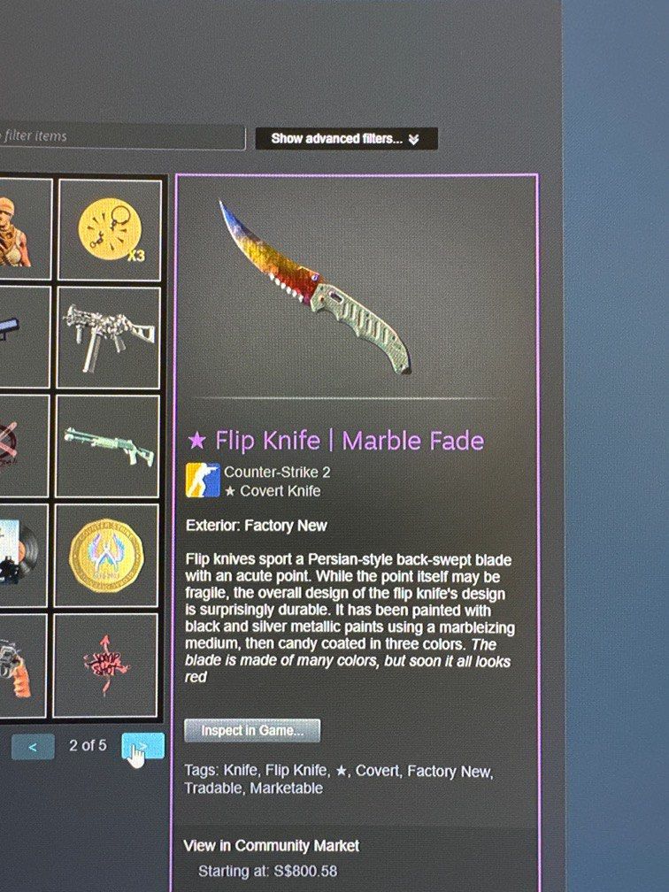 [99% Buff163] Flip knife marble fade FN | CSGO CS2 Skin Skins counter ...