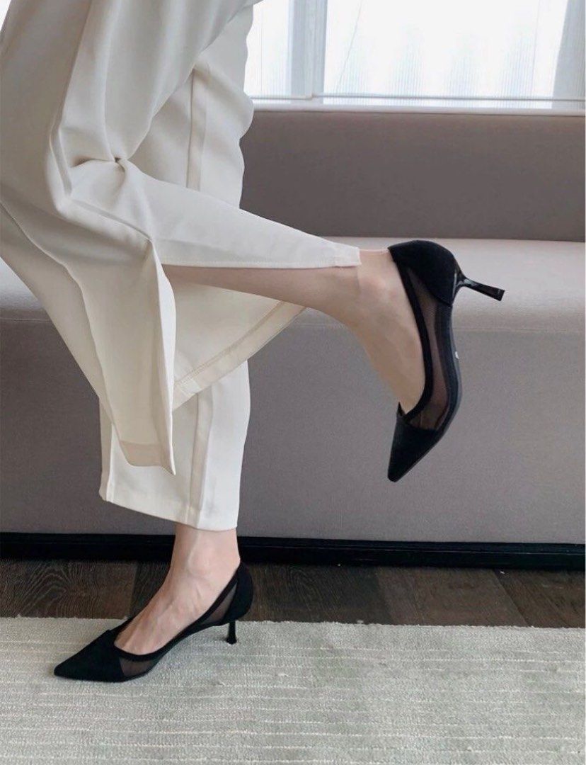 Black Mesh Pumps Stiletto (Category: Heels) located in Manila. Submitted by stuffbylaya (Listing ID 1349841726, Image 2). Description: Used once for oath taking. 2” heel height RFS: Will no longer use. .