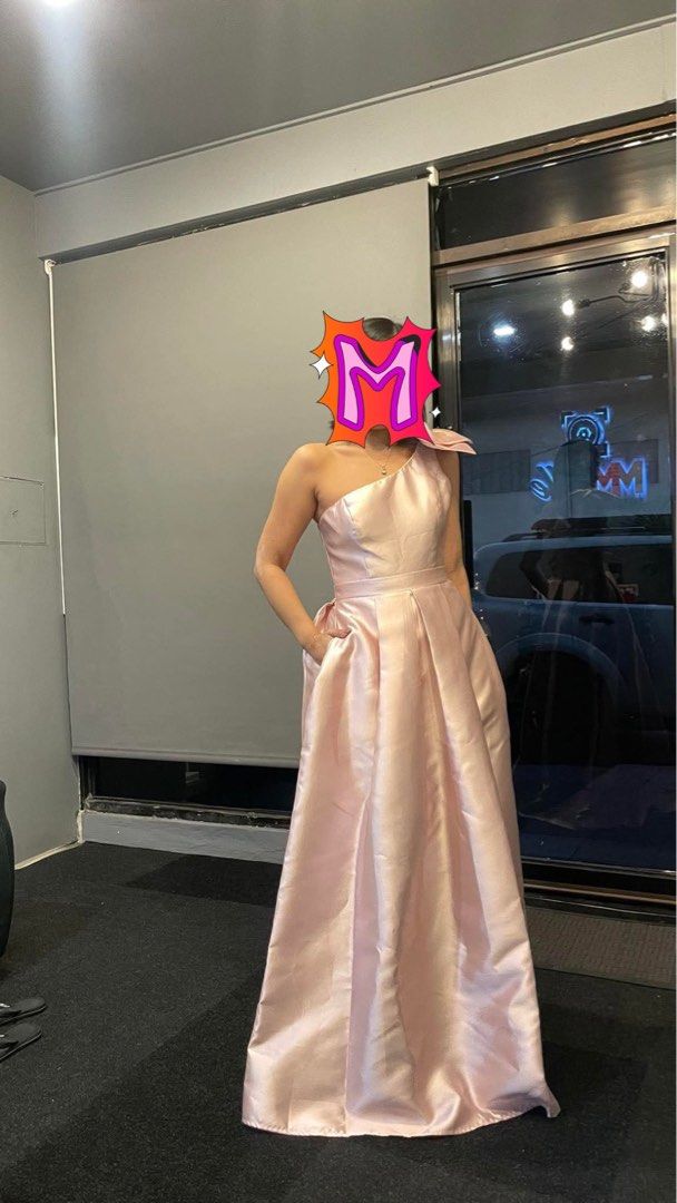 BLUSH PINK ASYMMETRICAL GOWN (Category: Evening dresses & gowns) located in Makati City. Submitted by GoddessCloset (Listing ID 1349813774, Image 1). Description: For rent 1k for 2 days with 1k security deposit For sale dm for the price Fits XS TO SEMI LARGE BEST FIT XS TO MEDIUM.