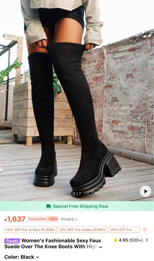 Concert Platform Shoes Boots (Category: Boots) located in Masinloc. Submitted by em1997 (Listing ID 1349807915, Image 2). Description: OG PRICE: ₱1.6k+ size: 37 (US 6.5-7).