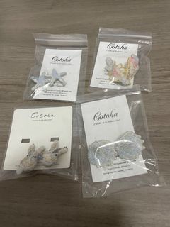 日本手作刺繡cotoha 耳夾耳環 動物 兔 海洋 大自然 甜品雪糕 Japan handmade clip on ear ring accessory ocean animal rabbit ice cream dessert64205029741186110