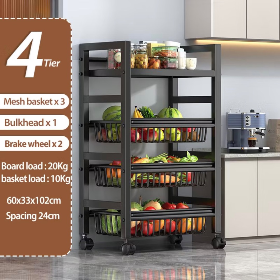 Durable Metal Kitchen Shelf | Multilayered Spice Condiment Rack With ...