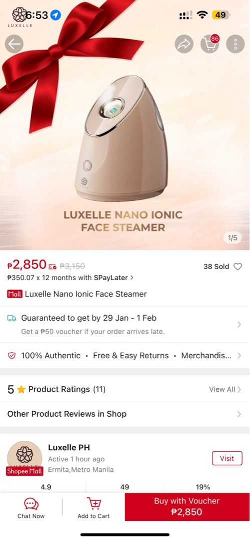Luxelle Nano Ionic Face Steamer (Category: Face Care) located in Makati City. Submitted by infiniteavenue (Listing ID 1349844298, Image 2). Description: .