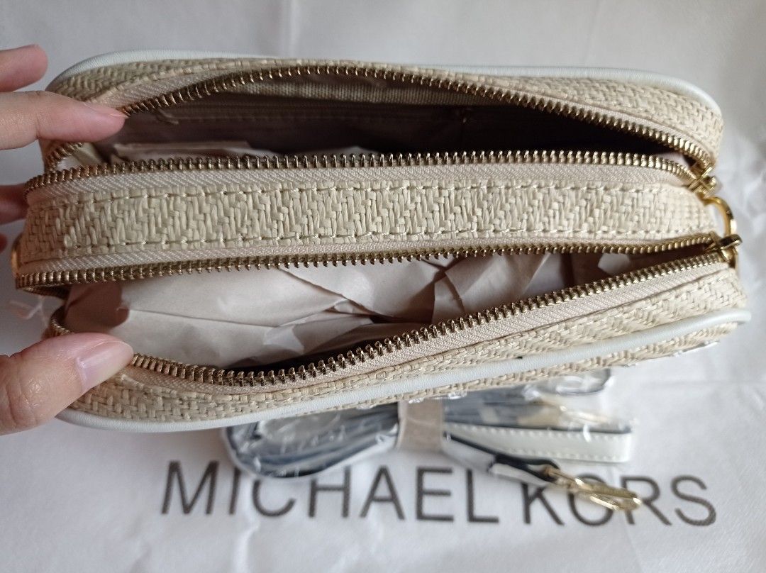 Mk Rattan MK Raffia Rattan Camera Bag, Luxury, Bags & Wallets on Carousell