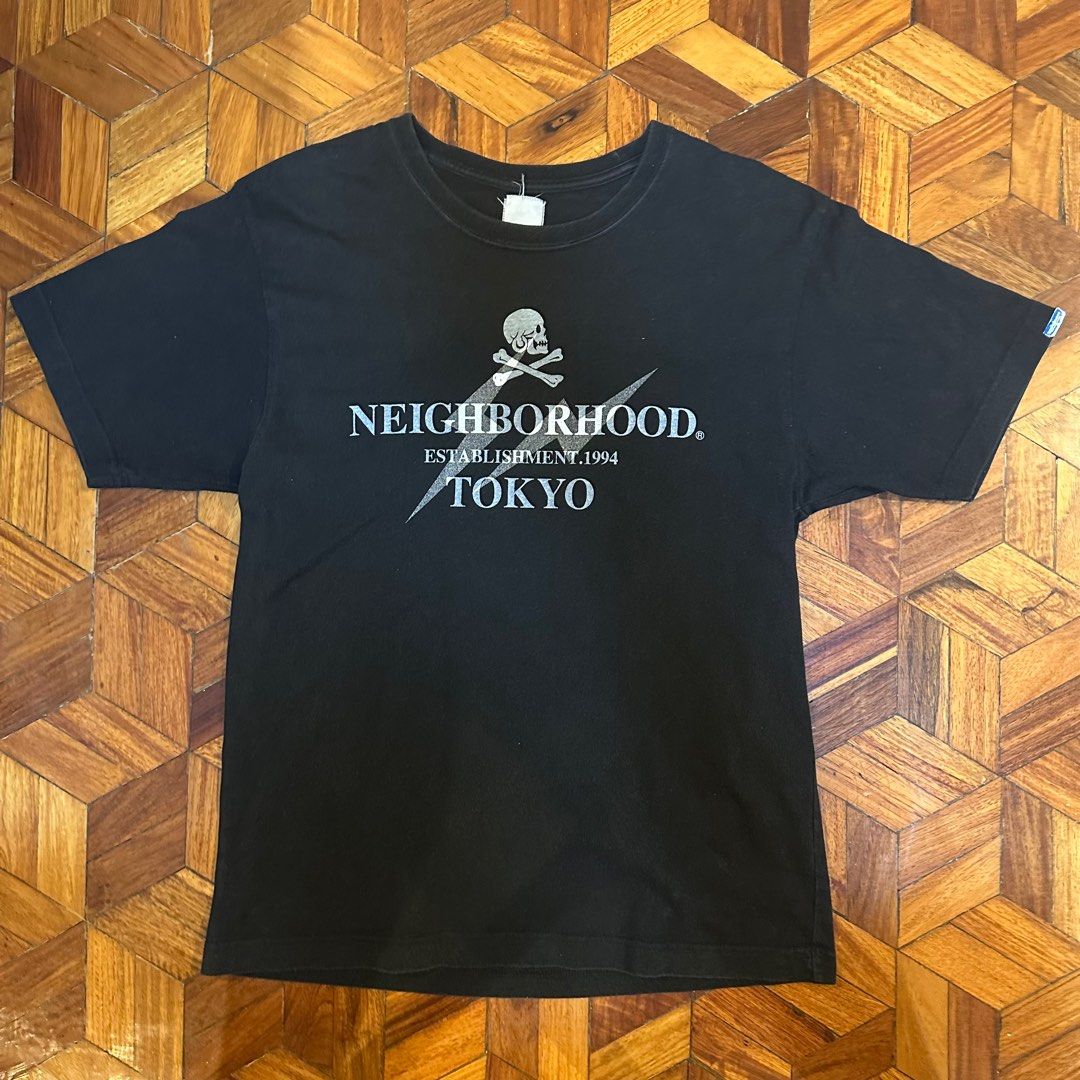 Neighborhood Tokyo tee (Category: Tshirts & Polo Shirts ) located in Quezon City. Submitted by hetchup (Listing ID 1349814760, Image 1). Description: Pit to pit- 18.5 Length- 25.5 Issue/s: Worn out tags T-Shirt in used condition. Please don’t expect that the item is 100% perfect. Tags: Nbhd y2k .