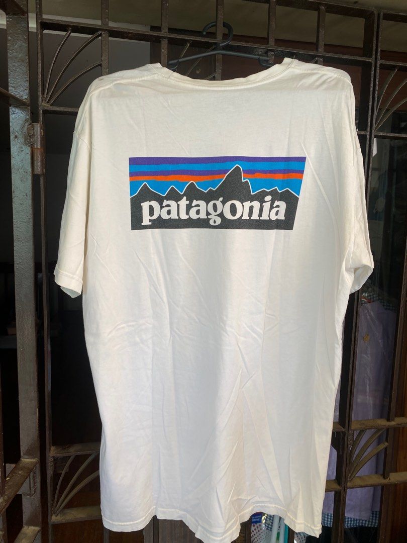 Patagonia Tee (Category: Tshirts & Polo Shirts ) located in Quezon City. Submitted by runitup (Listing ID 1349801856, Image 2). Description: Patagonia tee (white) XL on tag (24x31) Stains, needs washing.