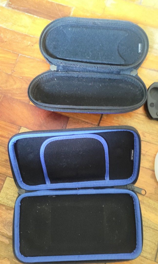 PsVita Pouch and Silicone Case Set (Category: Cases & Covers) located in Pasig City. Submitted by retvsl (Listing ID 1349771788, Image 3). Description: Decluttering my Ps Vita Slim Accessories: *2 Vita Pouch Cases (blue and black) *2 PsVita silicone cases (black and white) Take all for only P350 (fixed) Note: with signs of usage but all still good. Pls see photos for reference Location: Manggahan, Pasig SF shouldered by the buyer.