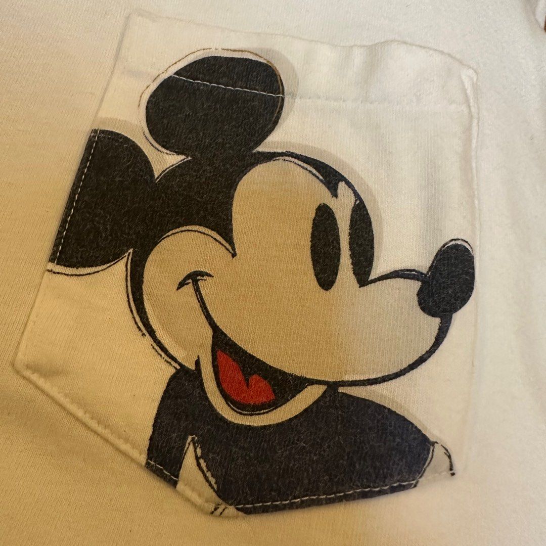 Uniqlo Andy Warhol mickey pocket tee (Category: Tshirts & Polo Shirts ) located in Quezon City. Submitted by hetchup (Listing ID 1349819893, Image 2). Description: Pit to pit- 19.5 Length- 26 Issue/s: As shown T-Shirt in used condition. Please don’t expect that the item is 100% perfect. Tags: .