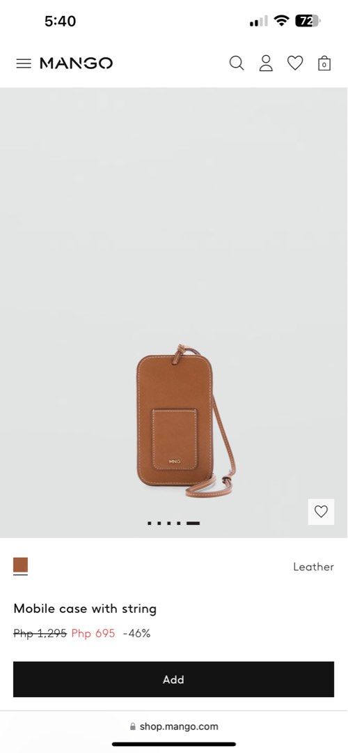 Auth MNG phone bag w/ cross body strap (Category: Cross-body Bags) located in Manila. Submitted by thriftmaaa (Listing ID 1350073420, Image 3). Description: Bought for arnd 1k Selling 400 Can fit pro max, there’s also a slot for cards.
