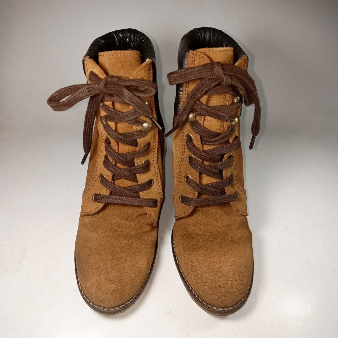 Buffalo original leather boot 38 size woman shoes, Fesyen Wanita