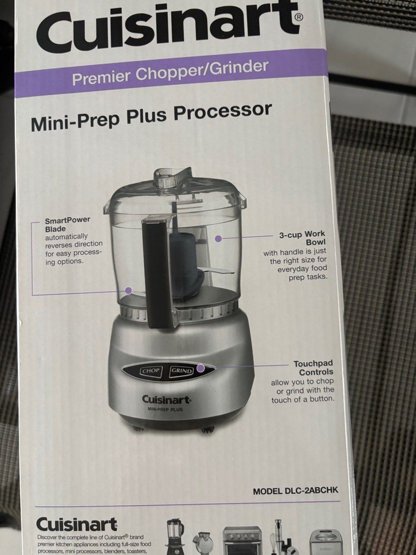 Cuisineart mini prep-plus processor (Category: Juicers, Blenders & Grinders) located in Singapore. Submitted by rattyrat (Listing ID 1349975633, Image 4). Description: Totally brand new and unopened. 3 cup work bowl with strong chopping and grinding power for food prep. Retailing for $180 in stalls or online. Warranty not yet used so if you buy this, the warranty belongs to you as well..