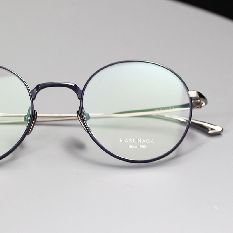 MASUNAGA since 1905 增永眼鏡, WRIGHT, #45 NAVY x SILVER