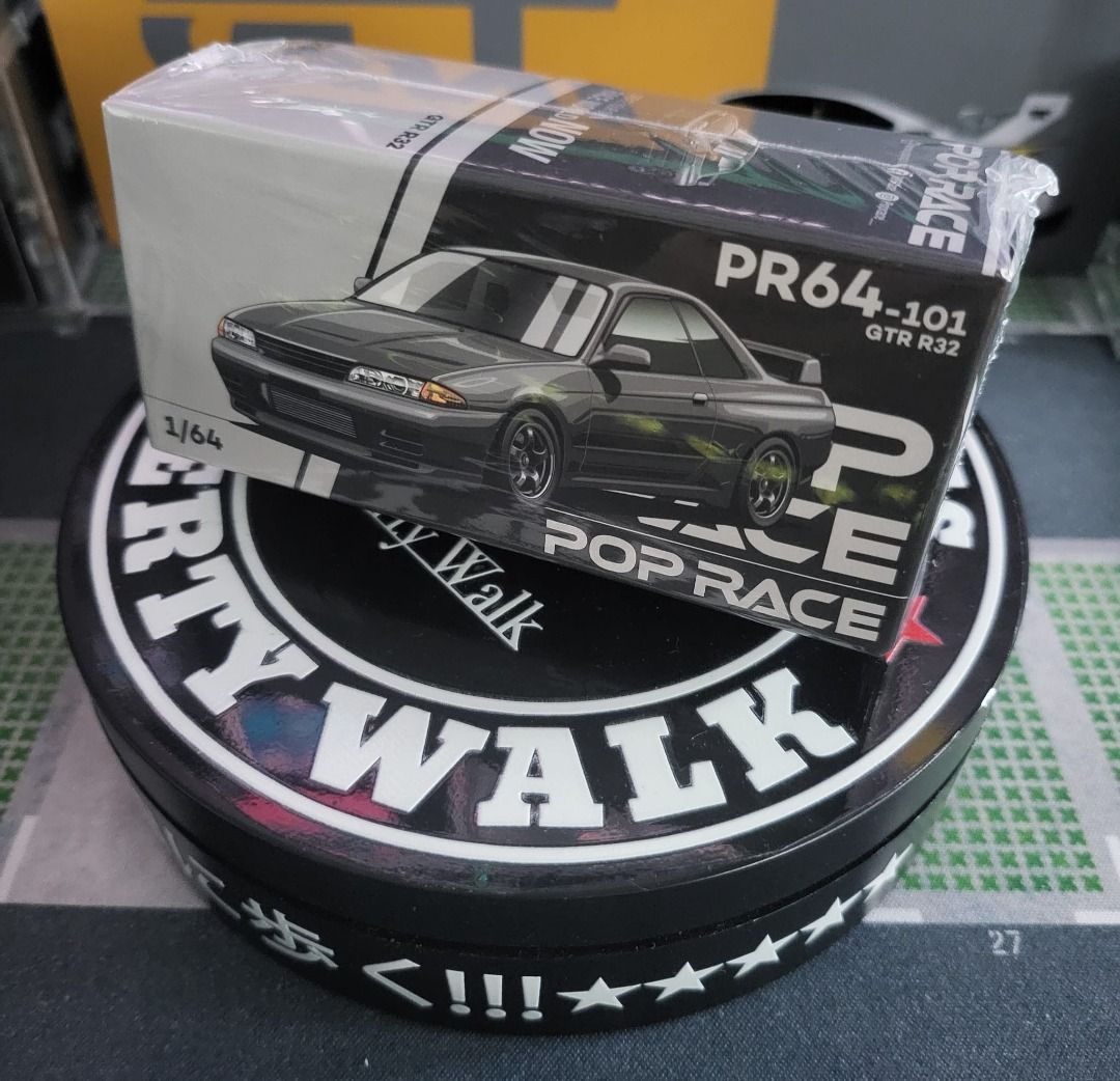 POPRACE PR64-101 Nissan Skyline GT-R R32 Gun Grey Metallic Diecast 1:64 ...
