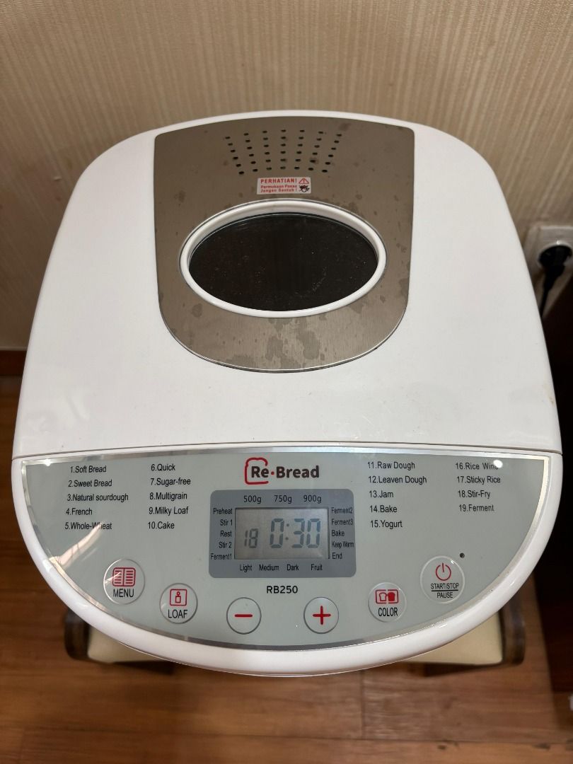 Re-Bread Bread Maker White (Mesin Pembuat Roti), Kitchen & Appliances ...