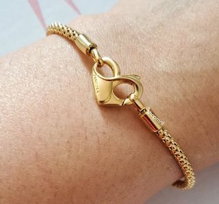 🎀SALE! PANDORA STUDDED GOLD SHINE HEART BRACELET