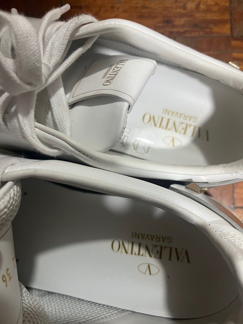 Valentino Sneakers (Category: Sneakers) located in Bulacan. Submitted by shoptodmax (Listing ID 1350023374, Image 3). Description: Complete with box, dustbag, carecards, extra stud and unused extra lace.