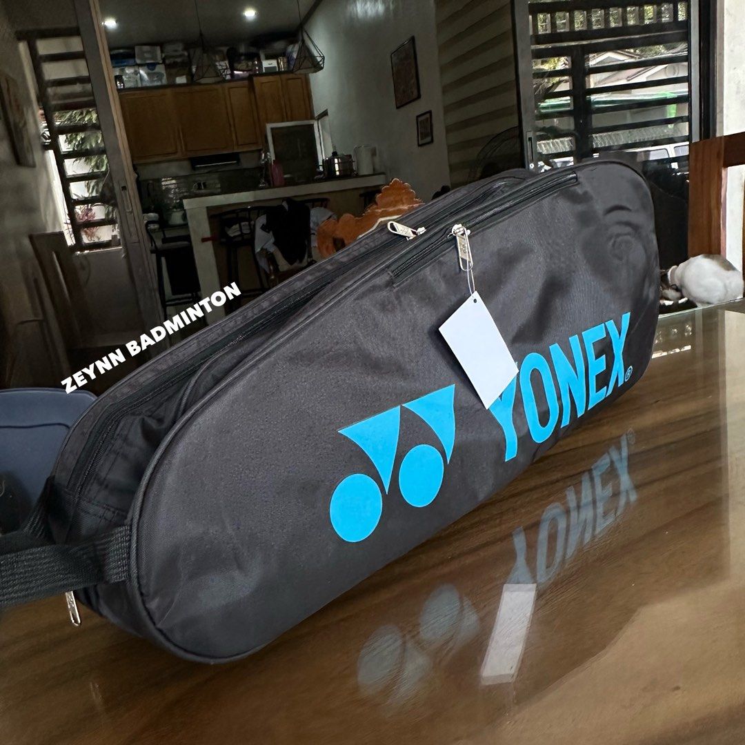 Yonex Badminton / Tennis Bag (Category: Racket and Ball Sports) located in Manila. Submitted by lvespinaa (Listing ID 1349925843, Image 2). Description: Onhand ‼️ Yonex Badminton / Tennis Bag - Black - Brandnew - Material : PU Leather - Has a shoes compartment - up to 2 to 3 rackets Size : Length 70cm X Width 28cm X Height : 18cm Price : ₱1000 Shipping / Delivery Fee Is Not Included! Location : Las Piņas - We are open for pick up & delivery Don’t