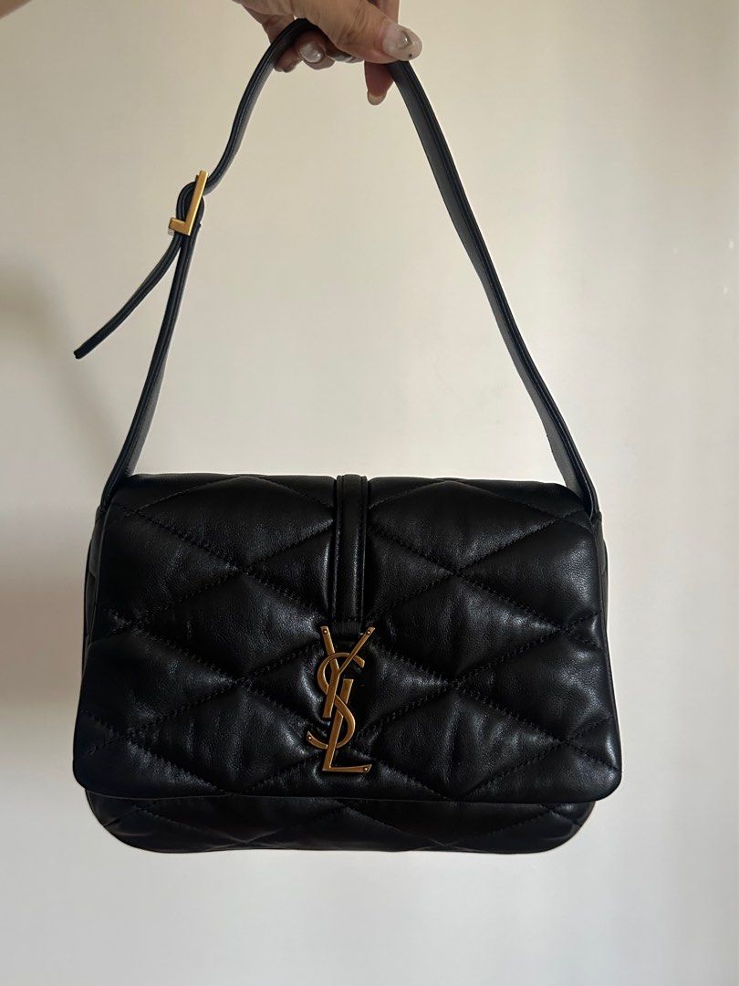 YSL Black Quilted Hobo (Category: Luxury Bags & Wallets) located in Antipolo. Submitted by ivychillz (Listing ID 1349974788, Image 1). Description: >Authentic YSL Black Quilted Lambskin Le 57 Hobo >Selling low bc of signs of use: Hardware, Concealer Stain inside bag seen in photos (last slide) >Dimensions: 10.5 X 2.2 X 3 >Handle Drop: 8.00 In >Includes Bag & Dustbag .