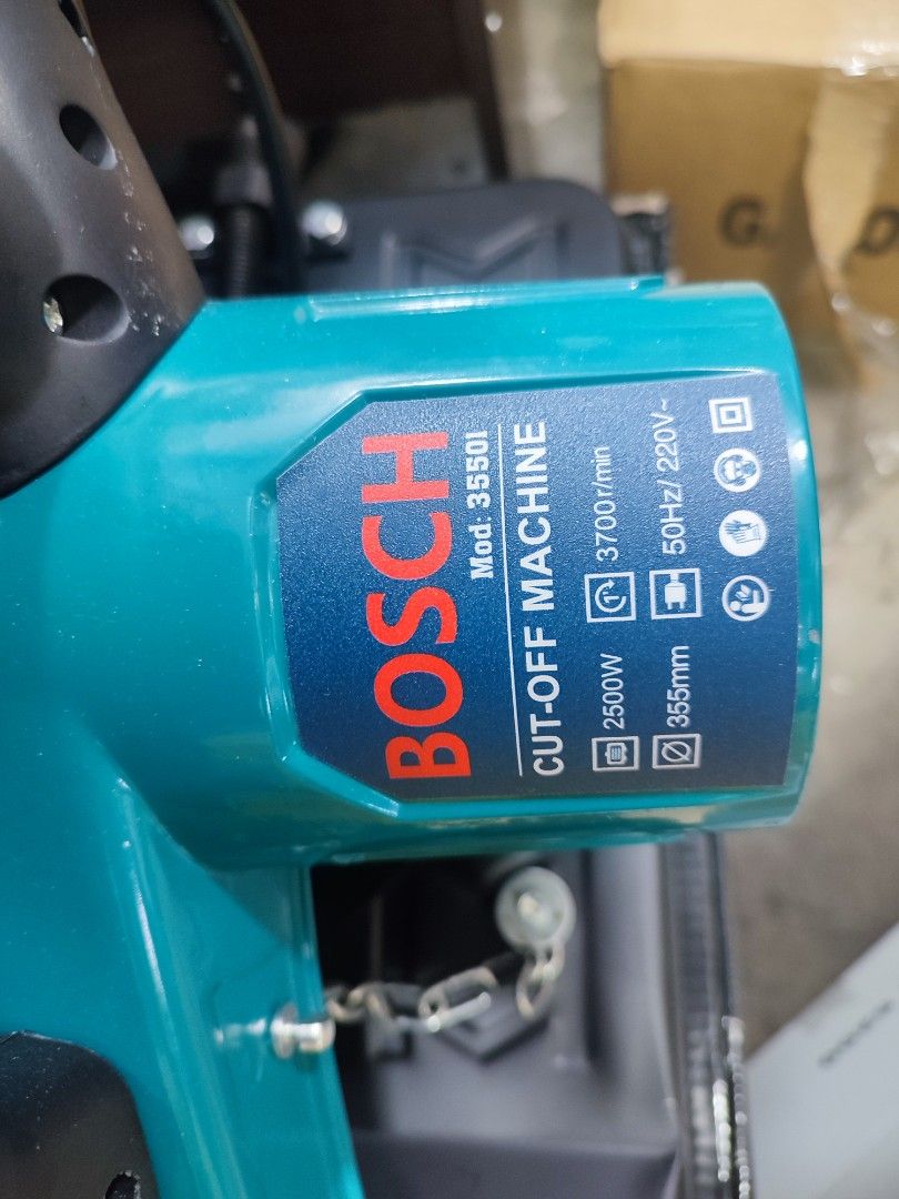 Branded BOSCH Cut off Machine 355MM 2500W (Category: Construction Tools & Equipment) located in Manila. Submitted by nadlor30 (Listing ID 1350182944, Image 3). Description: ‼️DIRECT WAREHOUSE‼️✓Complete Accessories✓Heavy Duty / Durable✓High Quality Brand New✓FREE Service Warranty(Power Tools & Machine Only)✓We Issued Receipt for your Guaranteed•••✓Fair & Affordable Price✓We Accept BULK Orders to Avail Discounts(Wholesale Price Min of 5PCS).