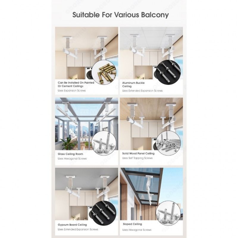Ceiling Wall Mounted Laundry Rack65073576047489112