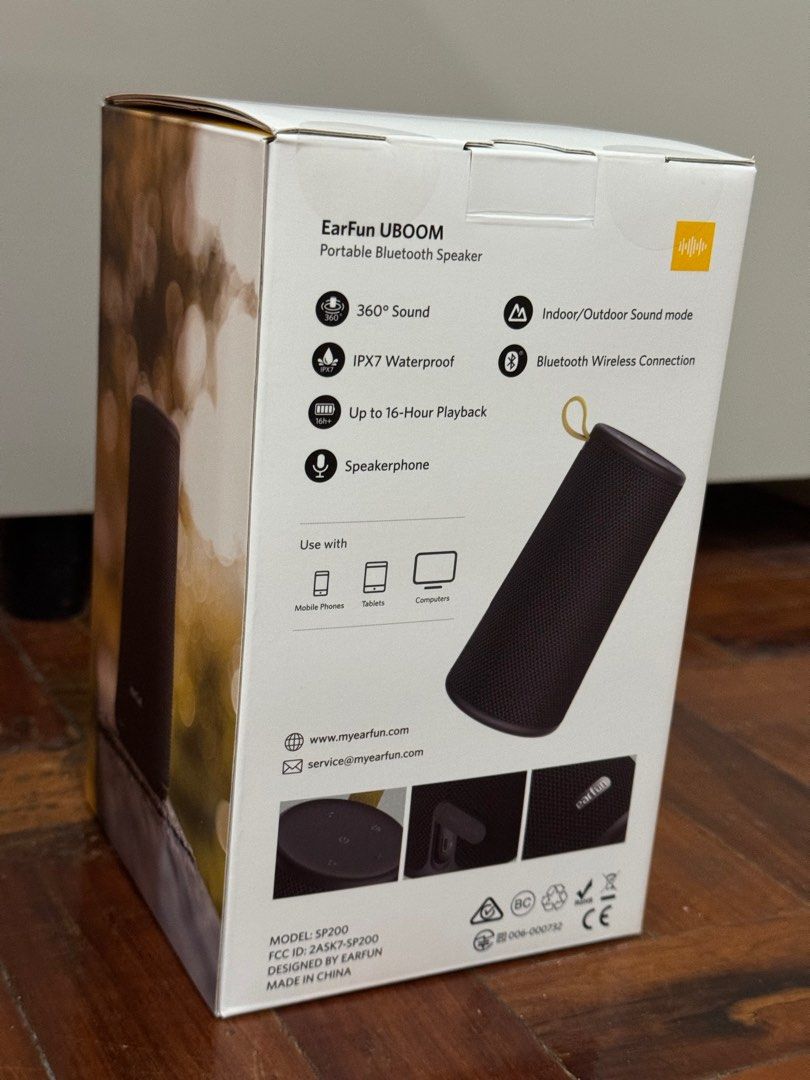 Earfun Uboom Speakers (Category: Soundbars, Speakers & Amplifiers) located in Quezon City. Submitted by doctorker (Listing ID 1350167603, Image 2). Description: Brand new earfun uboom for sale Gift dont know anything about the product, kindly google nalang for the specs Speakers waterproof 16h playback bluetooth Thank you.