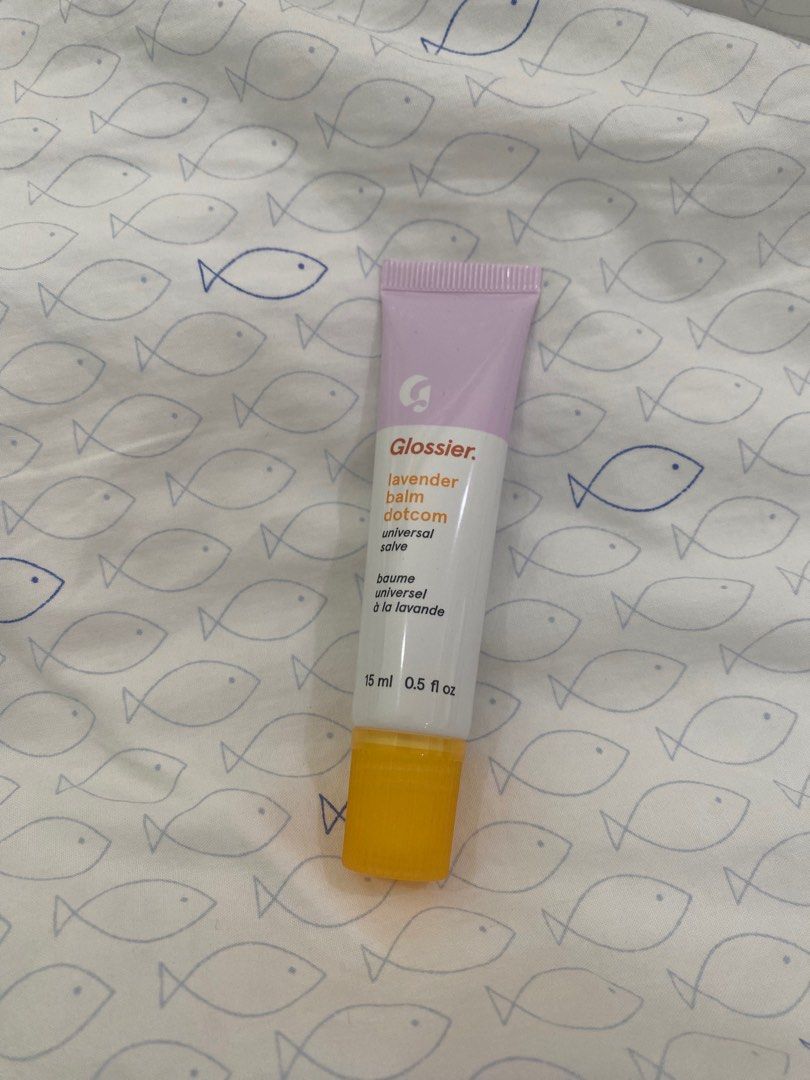 Glossier Lavender Balm Dotcom (used twice) (Category: Face Care) located in Mandaluyong City. Submitted by deardolphin (Listing ID 1350119663, Image 1). Description: LIKE NEW glossier lavender balm dotcom Used TWICE AUTHENTIC bought from glossier website last december Rfs: impulse buy, already have different lip balms 😭 .