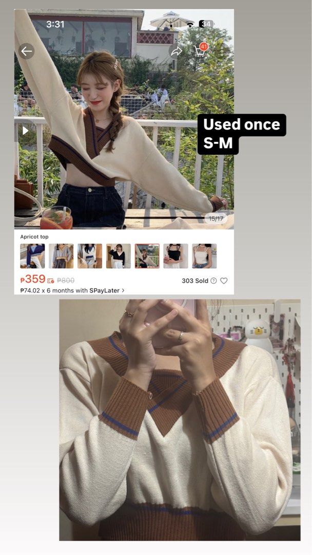 Long sleeve crop top (Category: Longsleeves) located in Mangatarem. Submitted by emiclutter (Listing ID 1350203967, Image 1). Description: Used once.